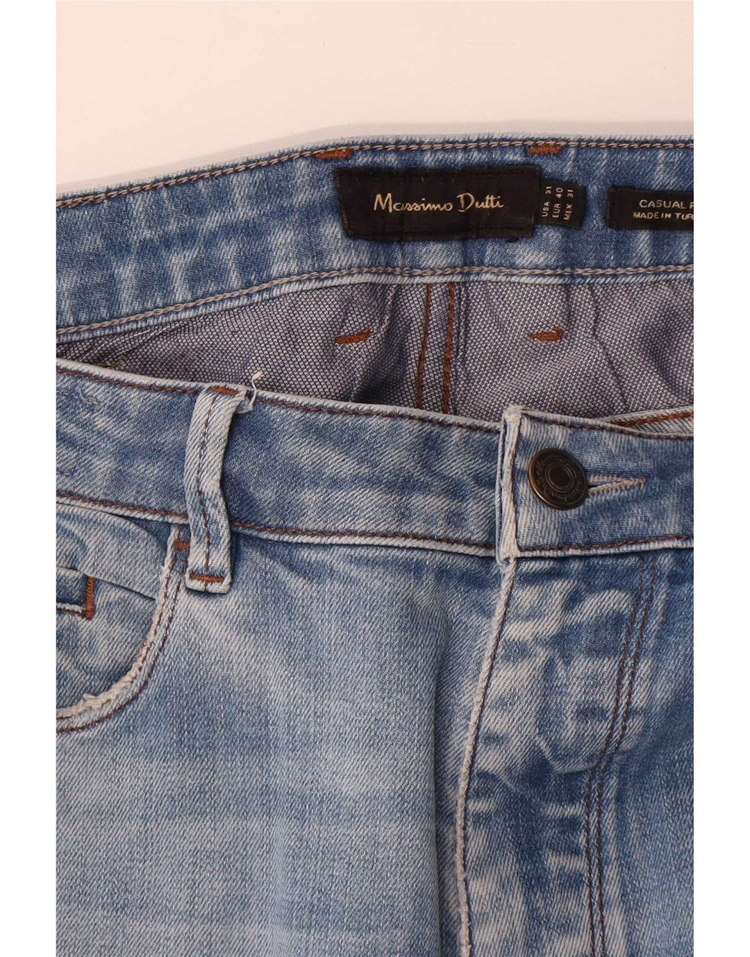 Massimo Dutti Męskie proste dżinsy o swobodnym kroju EU 40 Medium W31 L29 Niebieskie