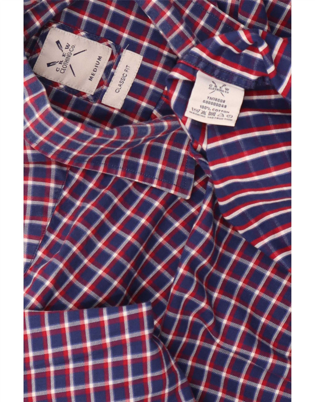 Crew Clothing Męska koszula flanelowa o klasycznym kroju, średnia, granatowa, bawełniana w kratkę