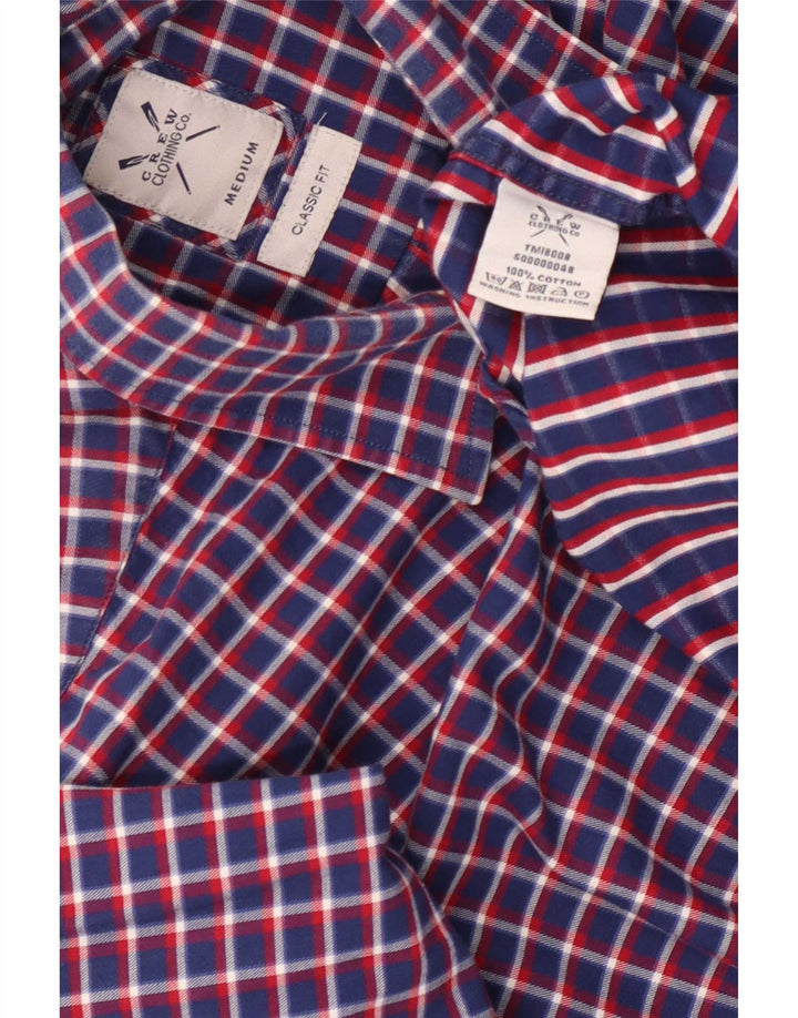 Crew Clothing Męska koszula flanelowa o klasycznym kroju, średnia, granatowa, bawełniana w kratkę