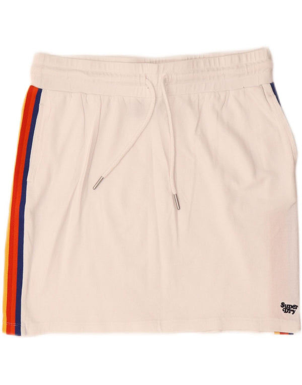 Damska spódnica mini Superdry UK 12 Medium W30, bawełna w białe paski