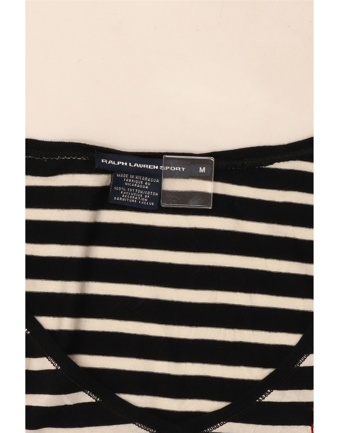 Damski top Ralph Lauren z długim rękawem, UK 12, średniej wielkości, czarny, bawełniany w paski