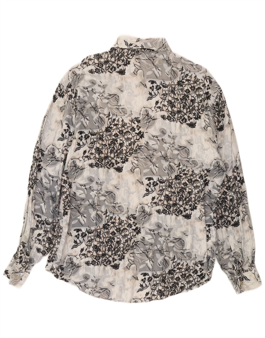 Koszula męska CRIVER Średnioszara wiskoza w kwiaty