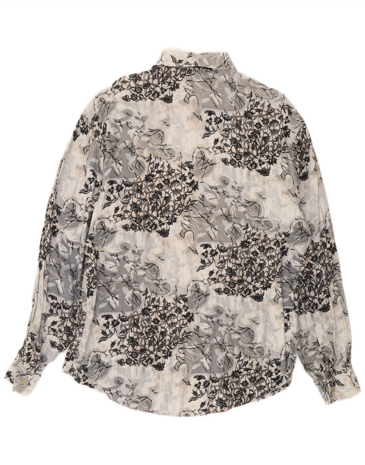 Koszula męska CRIVER Średnioszara wiskoza w kwiaty