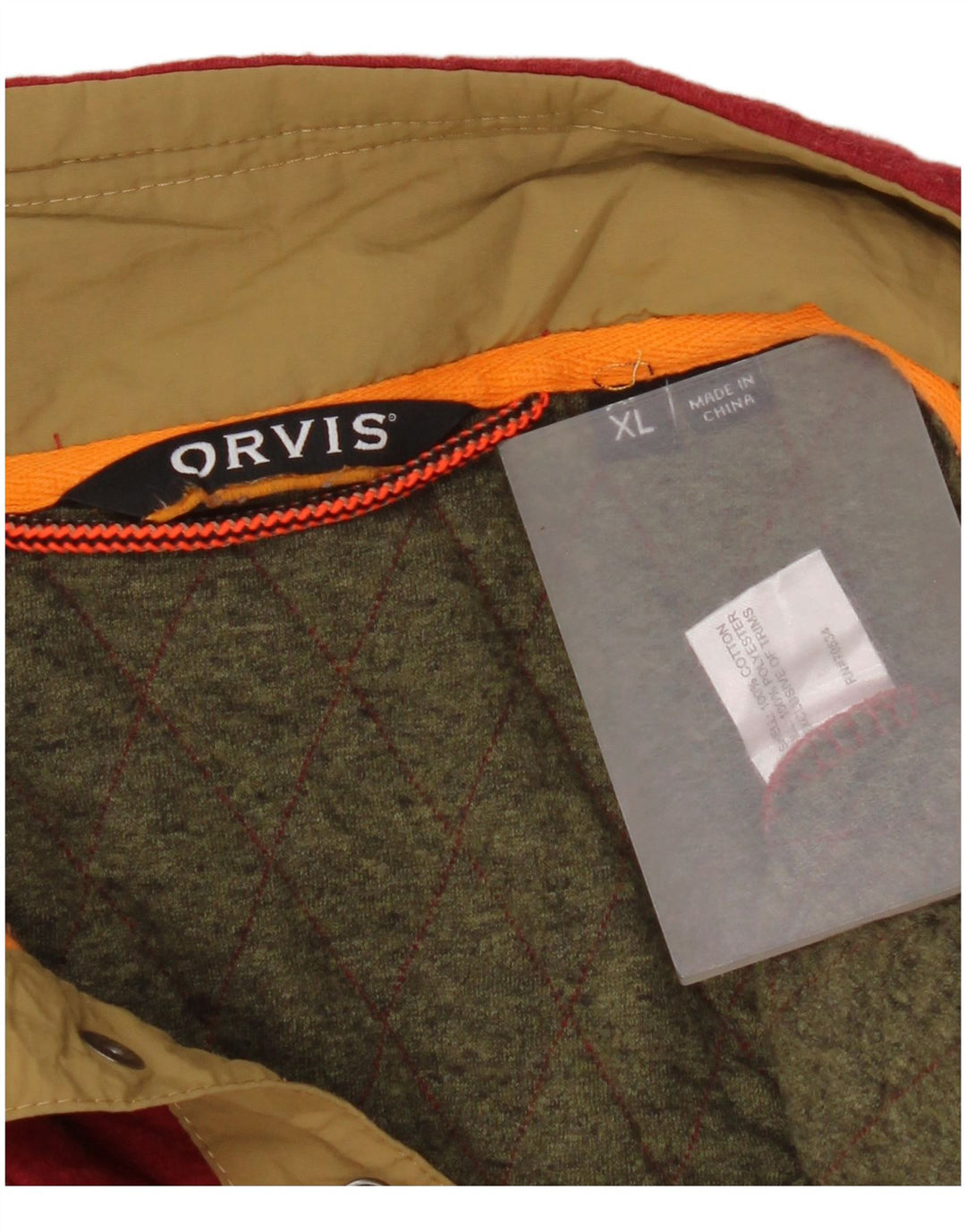 Męska bluza z dekoltem w kształcie litery Orvis, sweter XL, czerwona, bawełniana