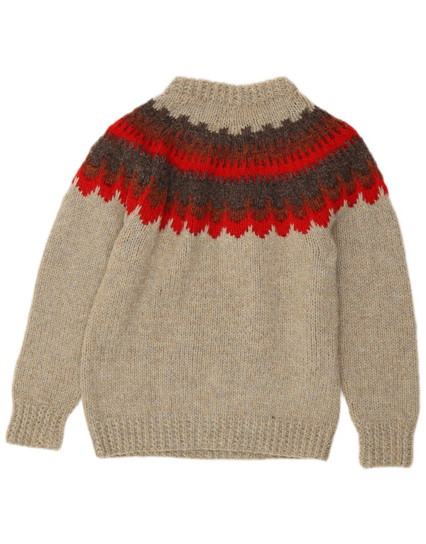 Sweter damski Scapa z golfem UK 16, duży, szary Fair Isle