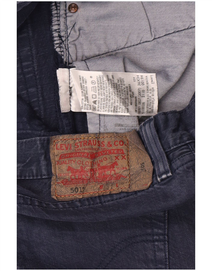 Męskie dżinsy Levi's 501 Straight W36 L29 Granatowa bawełna