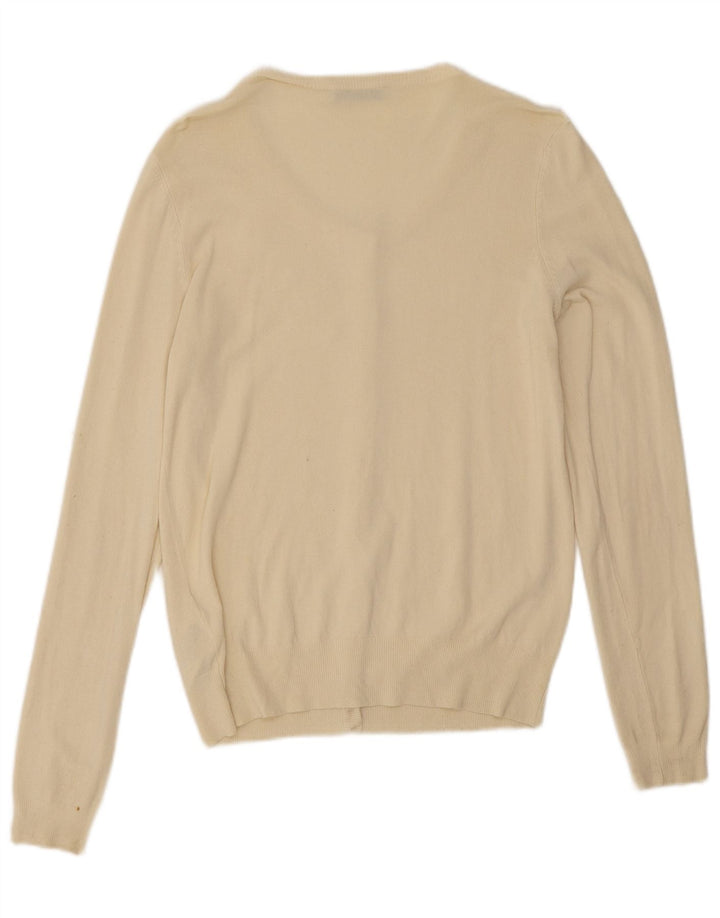 Damski sweter oversize Liu Jo UK 10 Small z wiskozy w kolorze złamanej bieli
