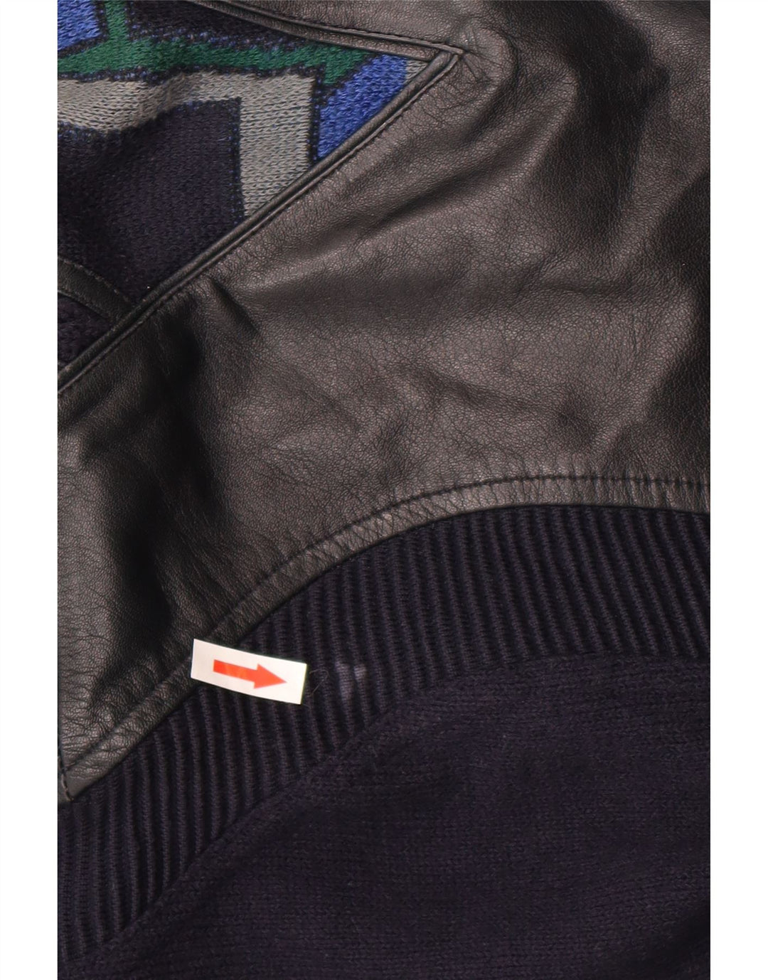 Tęczowy męski sweter z okrągłym dekoltem IT 56 2XL Granatowa, geometryczna bawełna