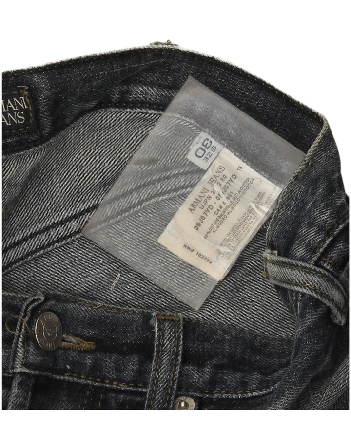 Armani Męskie Proste Dżinsy W30 L33 Niebieskie Bawełniane