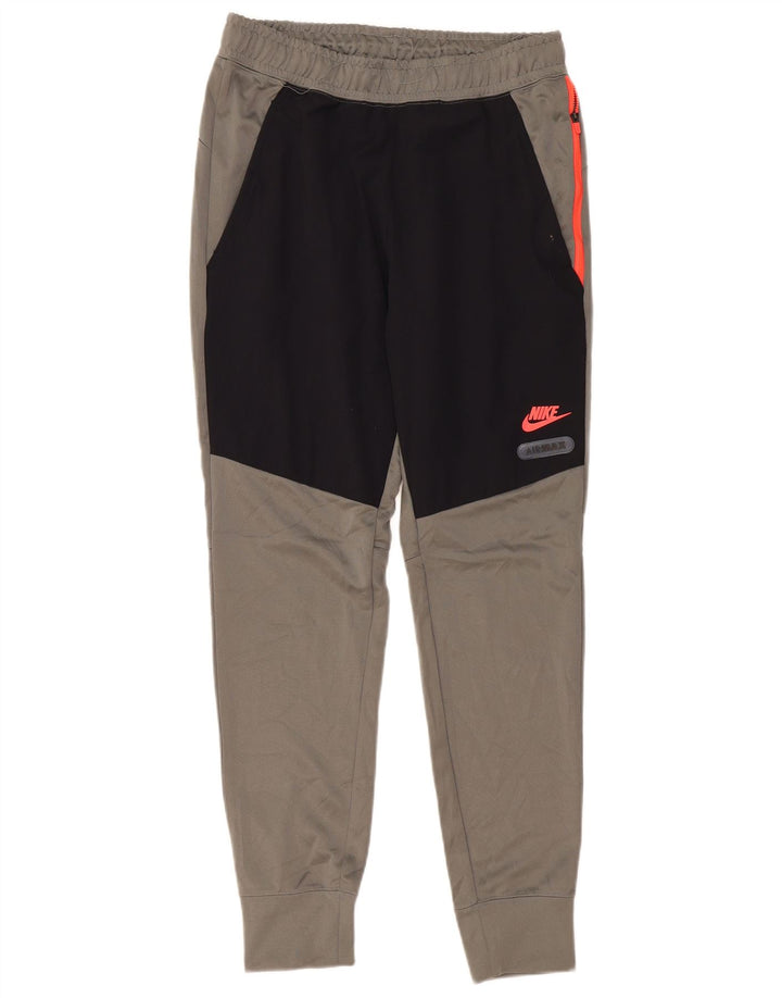 Męskie spodnie dresowe NIKE Joggery Średnioszary poliester w blokach kolorów