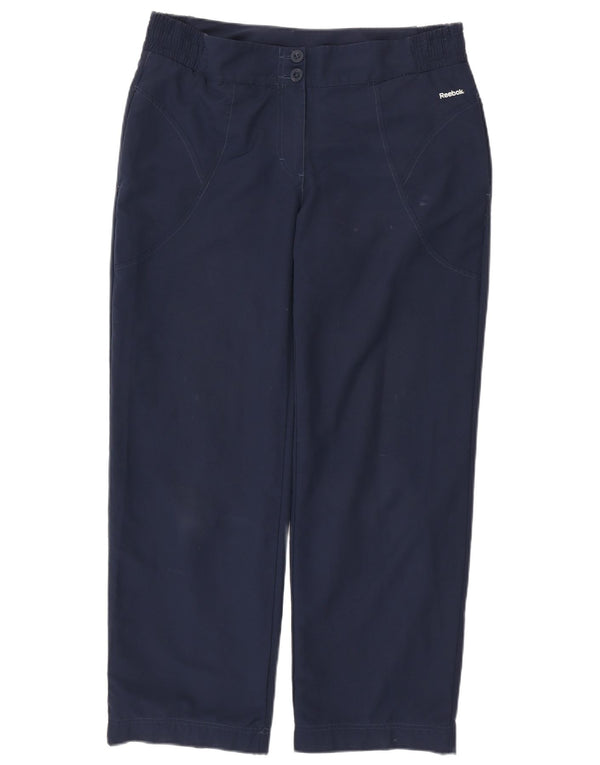 Damskie spodnie typu chino REEBOK, duże, duże W34 L30, granatowe, poliestrowe