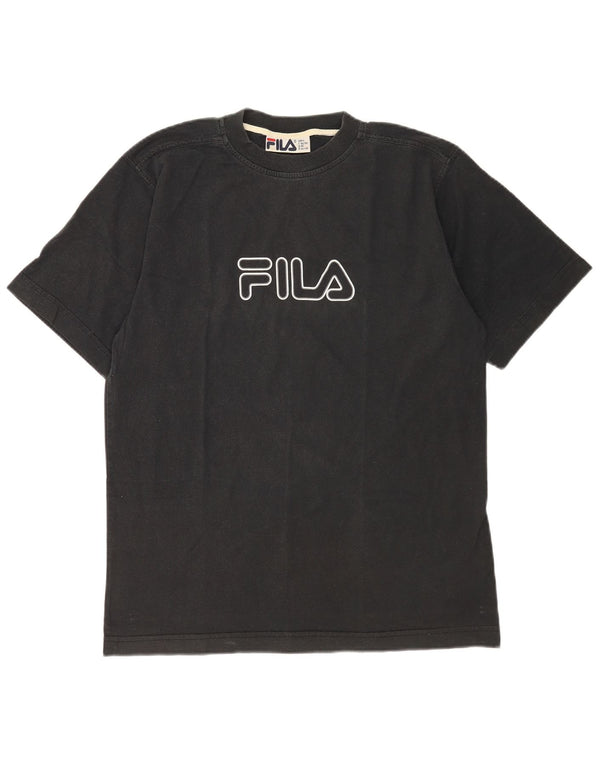 Męski T-shirt z grafiką Fila Top IT 52/54, duży, czarny, bawełniany