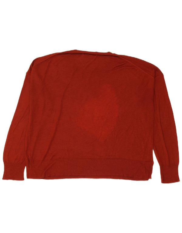Damski sweter oversize z dekoltem w łódkę Zara UK 10 Small Burgundy