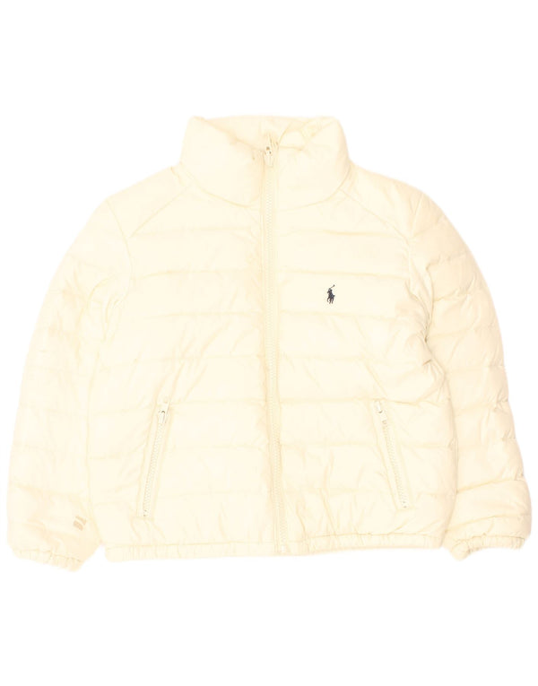 Dwustronna wyściełana kurtka dziewczęca Polo Ralph Lauren 5-6 lat w kolorze białego nylonu
