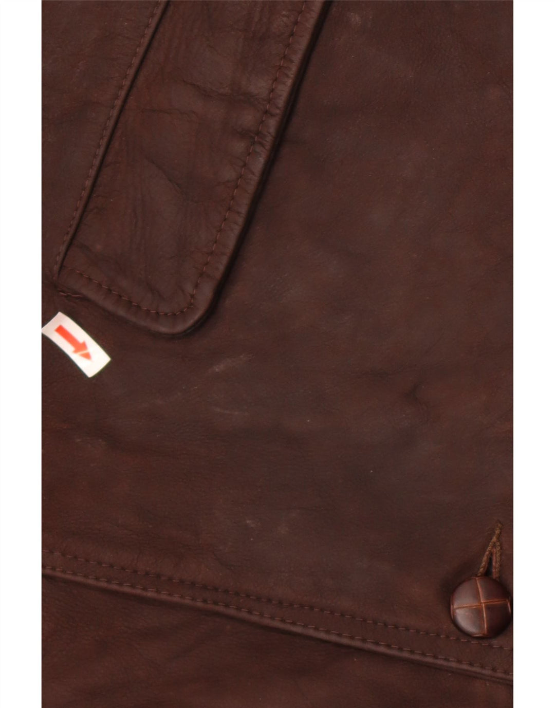 Vintage męska kurtka skórzana IT 48 średniej wielkości brązowa skóra