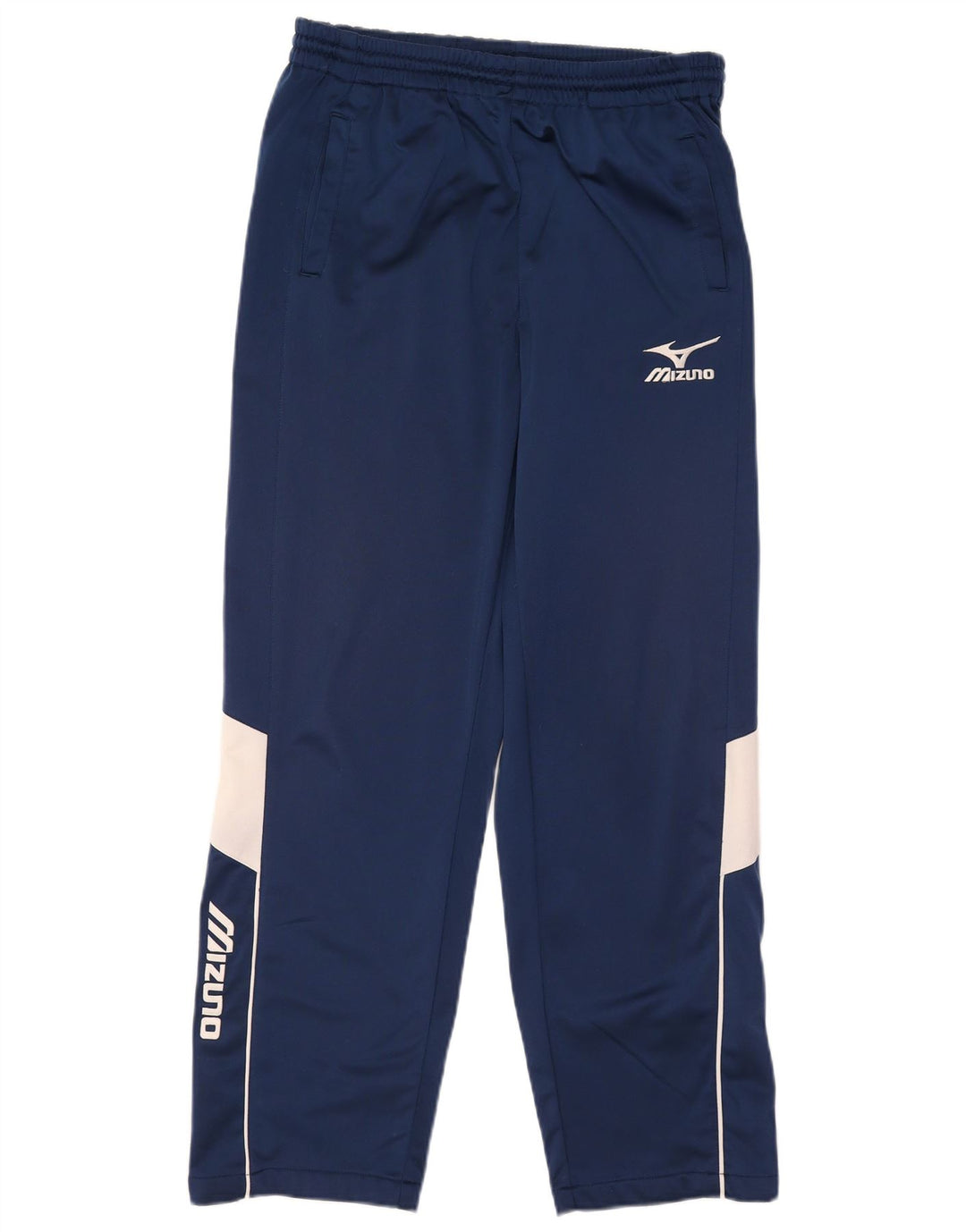 Męskie spodnie dresowe Mizuno Graphic, duże, granatowe, z blokami kolorów