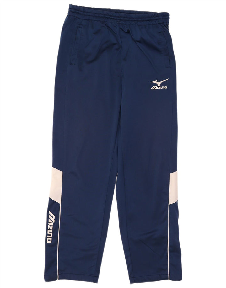 Męskie spodnie dresowe Mizuno Graphic, duże, granatowe, z blokami kolorów