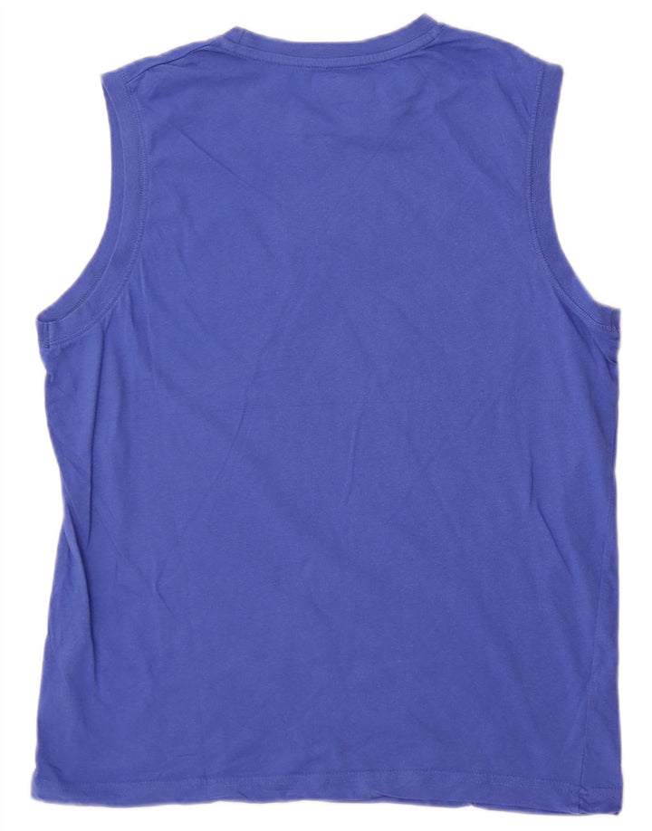 Damska kamizelka z grafiką Kappa UK 16, duża, niebieska bawełna