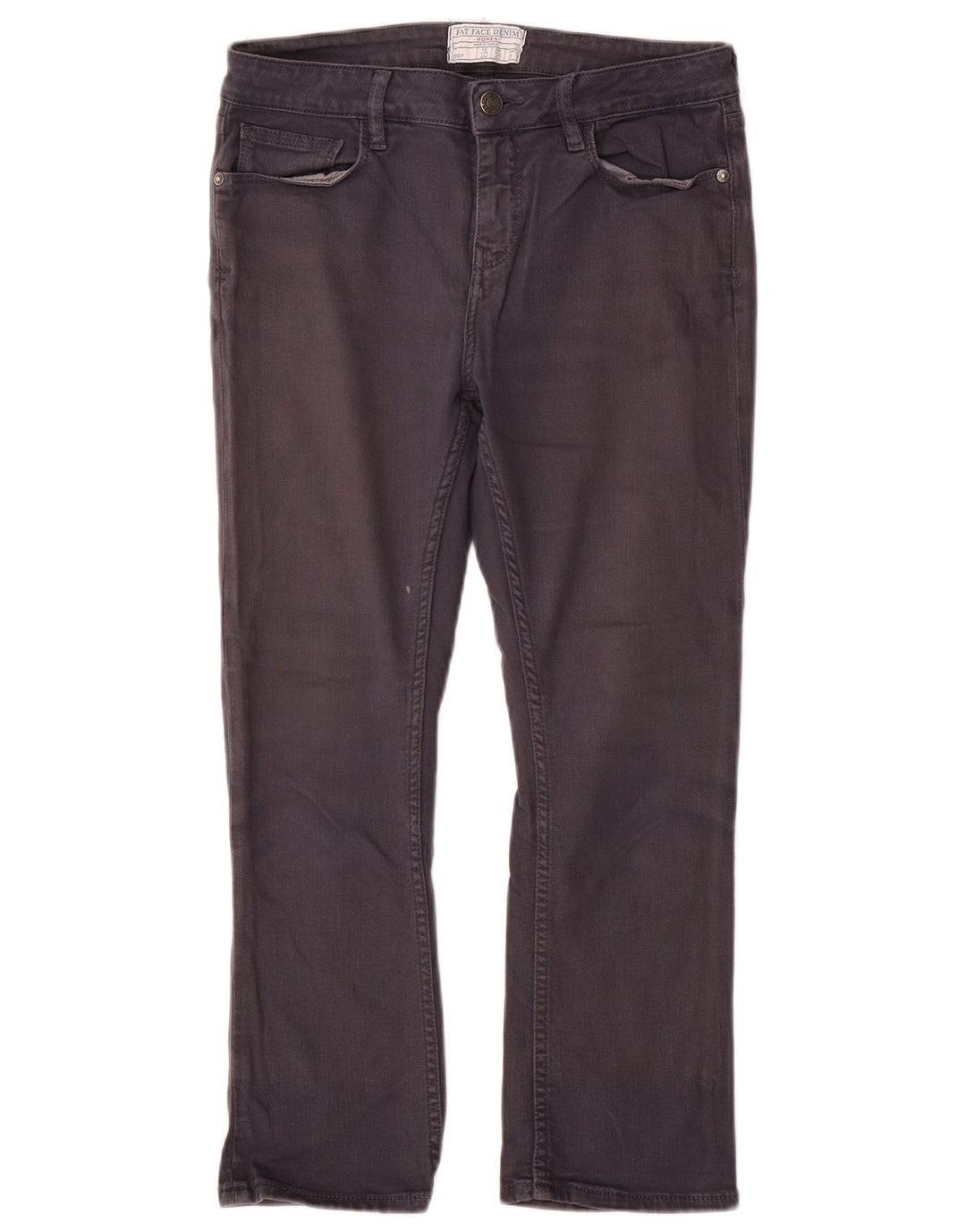 Damskie jeansy przycięte Fat Face UK 10 Small W28 L23 Szara bawełna