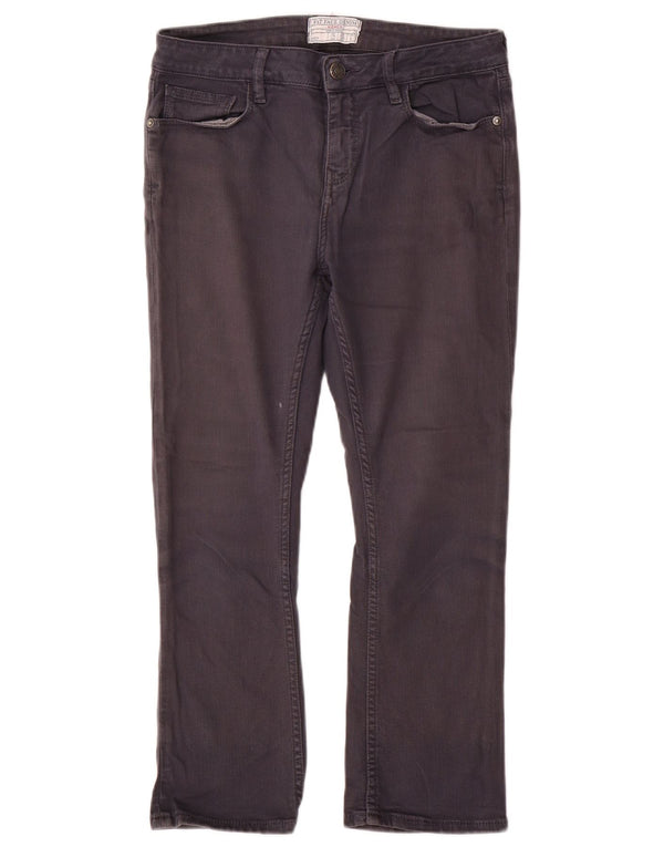 Damskie jeansy przycięte Fat Face UK 10 Small W28 L23 Szara bawełna