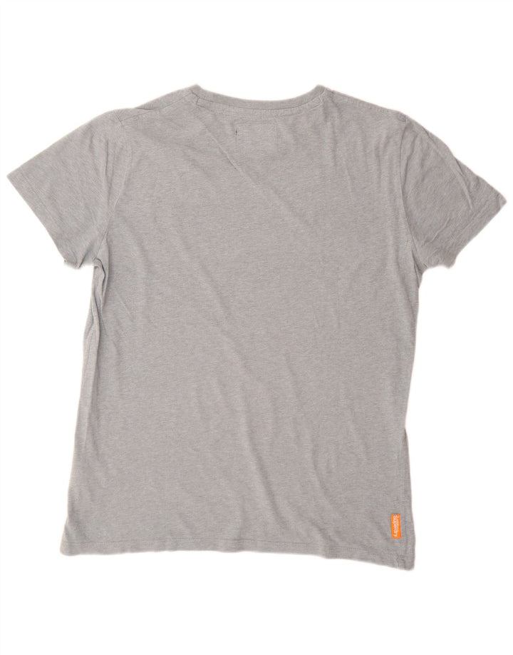 Męski T-shirt Superdry, duży, szary, bawełniany