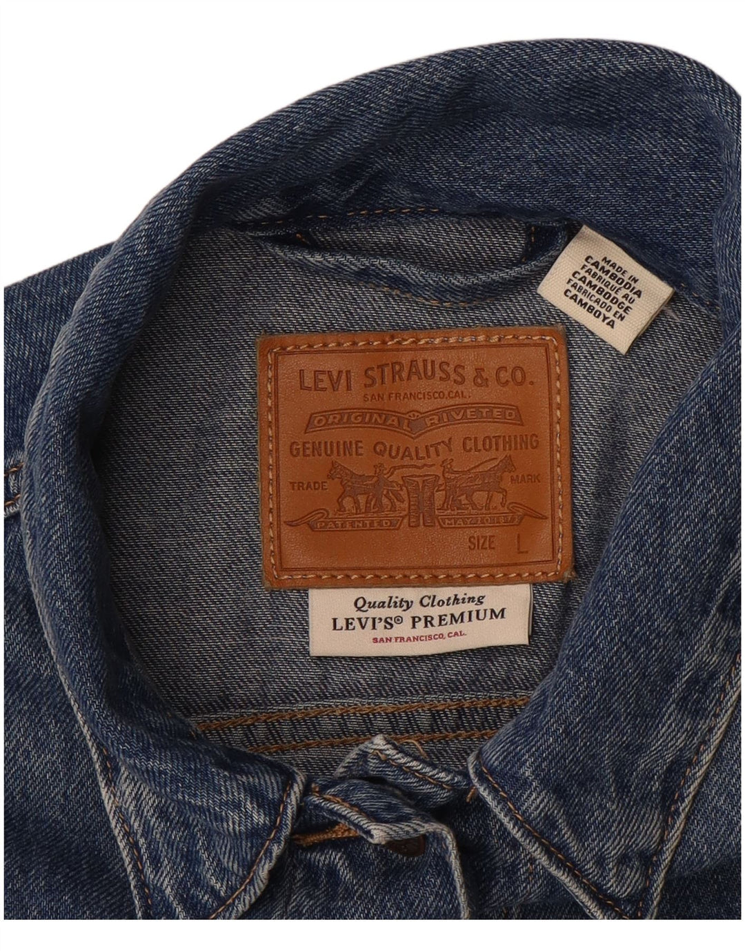 Damska kurtka jeansowa LEVI'S Crop UK 16, duża niebieska