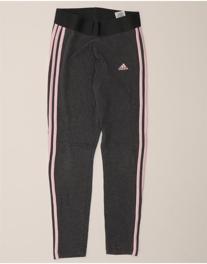 Legginsy Damskie Adidas UK 8/10 Małe Szare Bawełniane