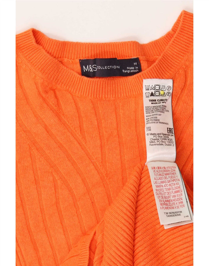Sweter damski Marks & Spencer z okrągłym dekoltem, UK 12, średni pomarańczowy