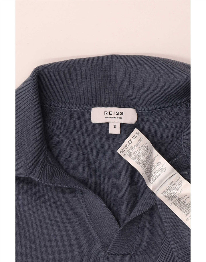 Męska koszulka polo Reiss, mała, niebieska, wełniana