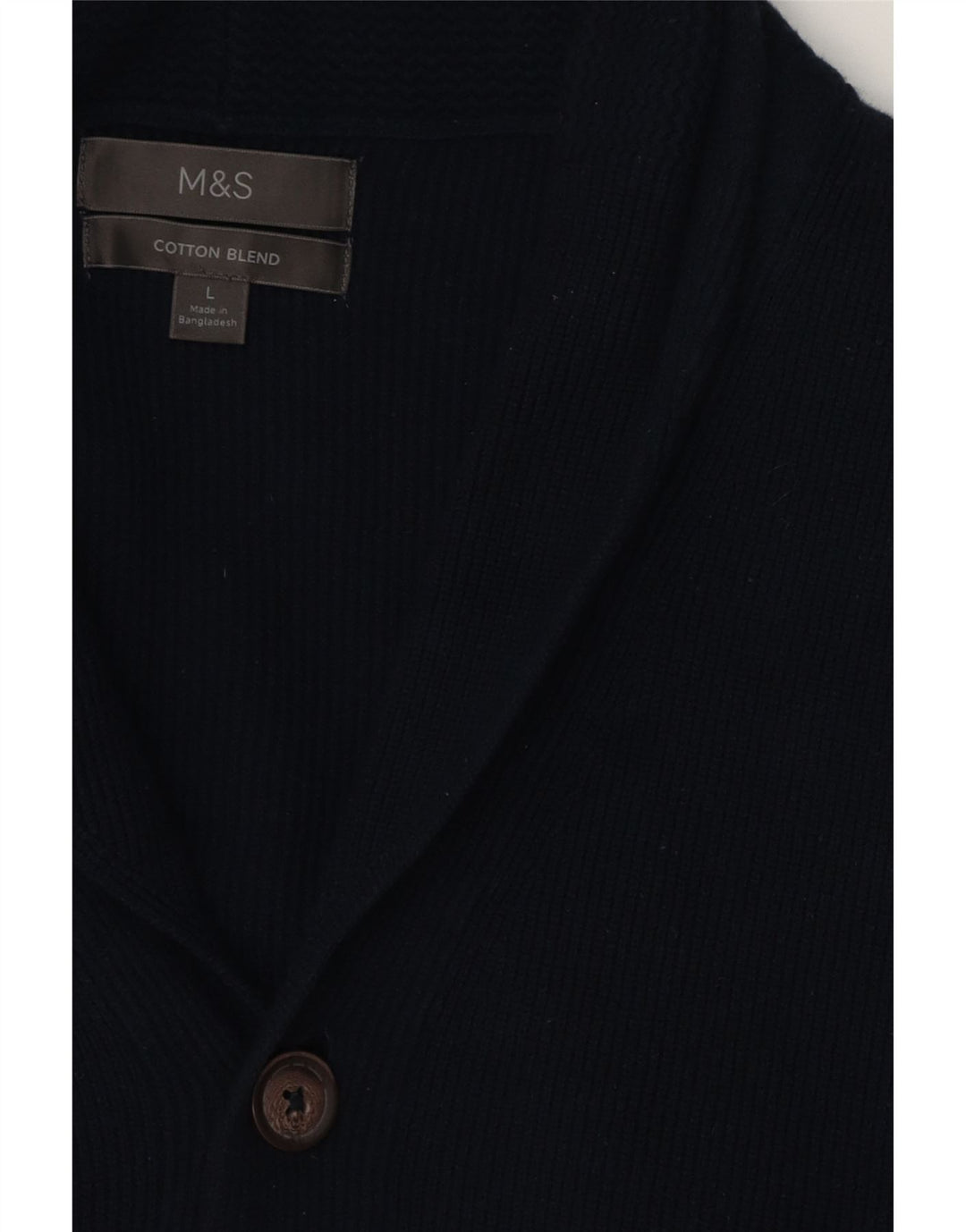 MARKS & SPENCER Męski sweter rozpinany, duży, granatowy, bawełniany