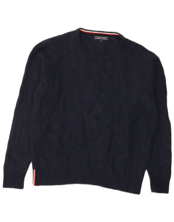 Damski sweter z wycięciem pod szyją Tommy Hilfiger UK 18 XL Granatowa wełna