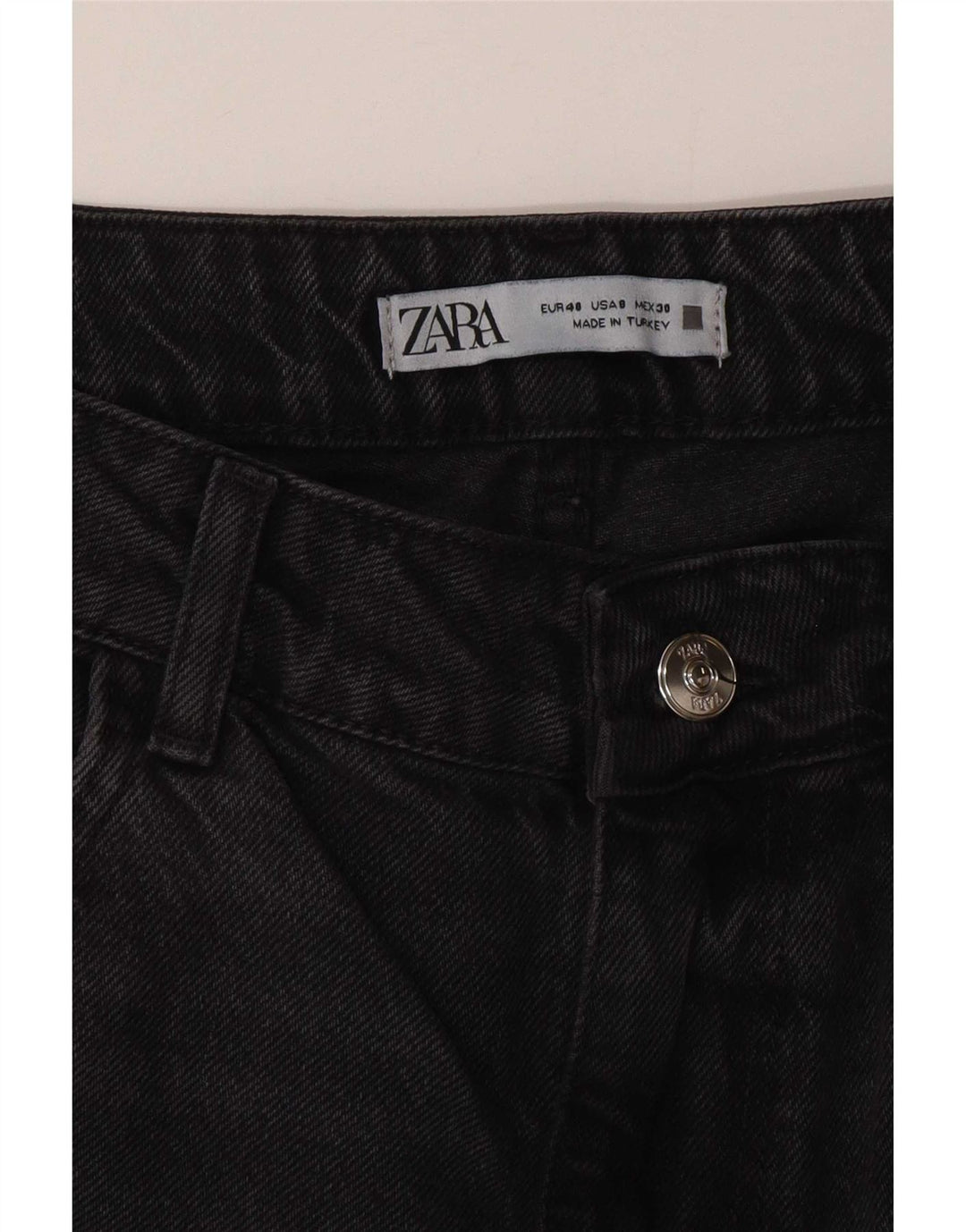 Damskie proste dżinsy Zara z wysokim stanem EU 40 Medium W30 L29 szare