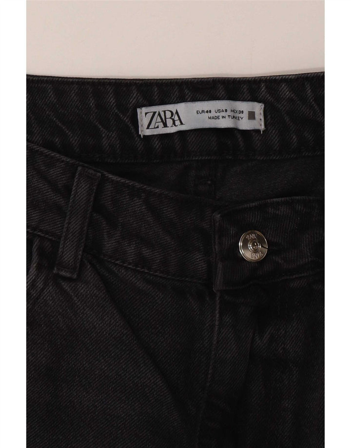 Damskie proste dżinsy Zara z wysokim stanem EU 40 Medium W30 L29 szare