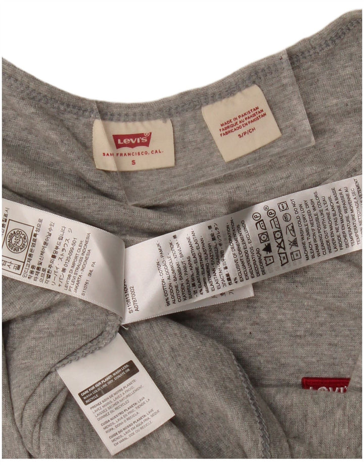 Damski top Levi's z długim rękawem UK 10, mały, szary, bawełniany