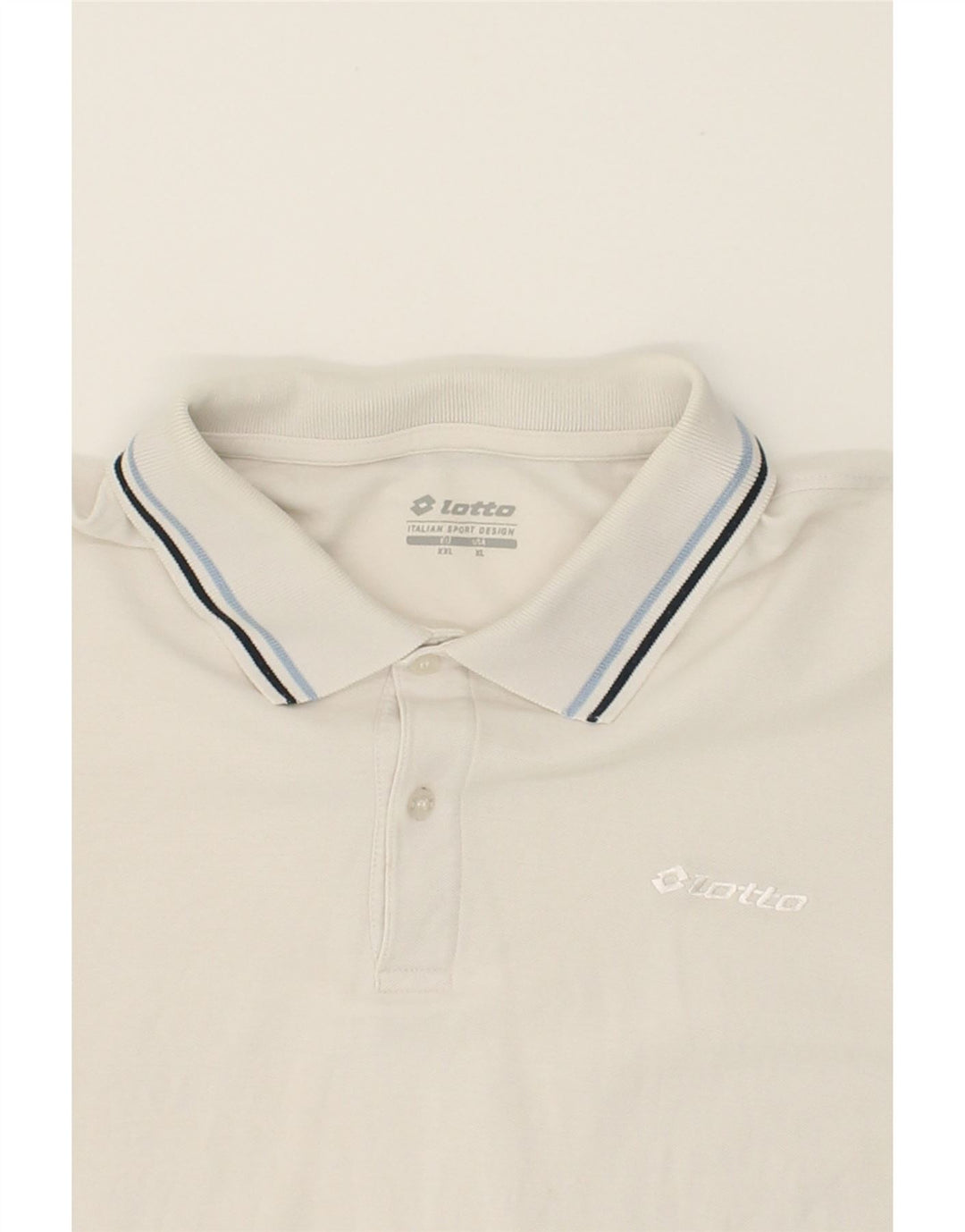 LOTTO Mens Polo Shirt 2XL White Cotton Vintage Lotto and Second-Hand Lotto from Messina Hembry 