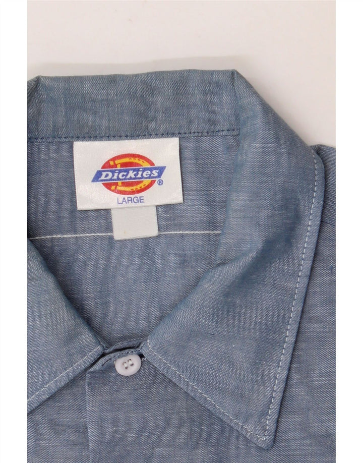Męska koszula z krótkim rękawem DICKIES, duża, niebieska, bawełniana
