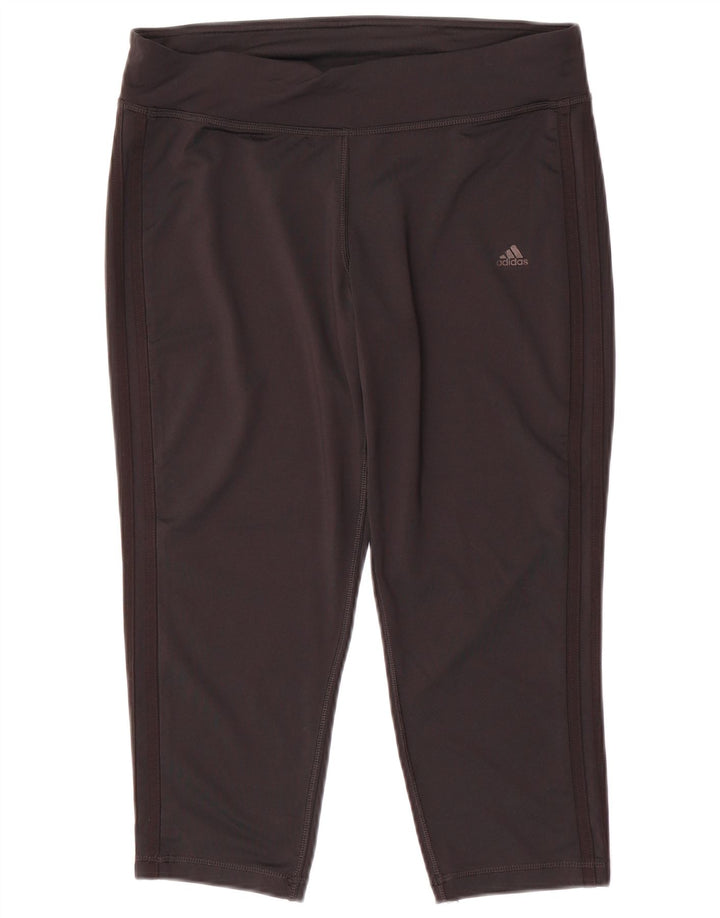 Damskie legginsy Adidas Capri UK 16, duże, czarne, poliestrowe