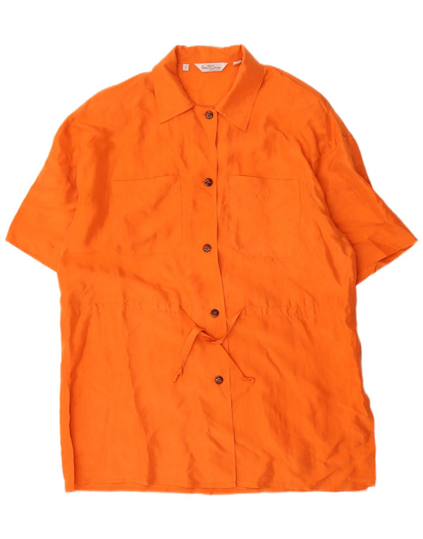 Damska sukienka oversize w stylu vintage, UK 12, średni pomarańczowy jedwab