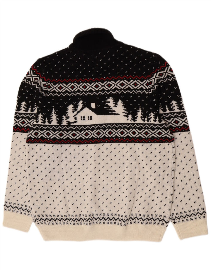 Męski sweter C&A z golfem XL, biały, akryl Fair Isle