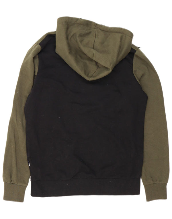 Męski sweter z kapturem Jack & Jones z grafiką, bawełniany, w kolorze średniej zieleni