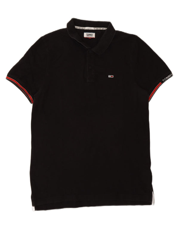 Męska koszulka polo Slim Fit Tommy Hilfiger XL, czarna, bawełniana