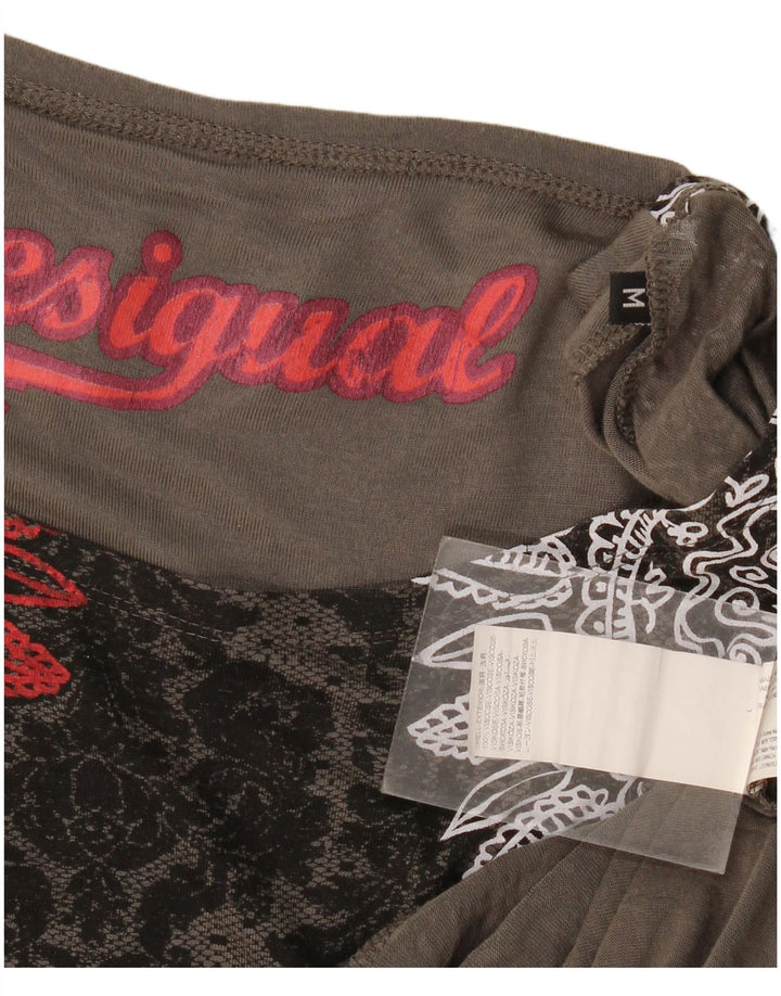 Damska bluzka Desigual Batwing Top UK 14 Średni szary Paisley wiskoza