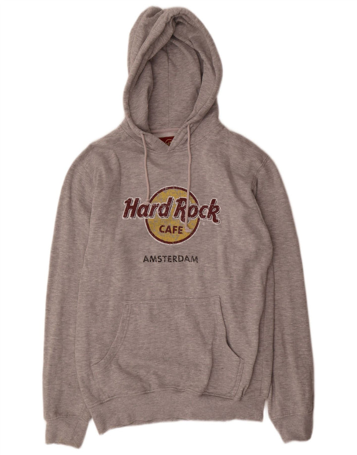 Męski sweter z kapturem Hard Rock Cafe Amsterdam z grafiką, duży, szary poliester