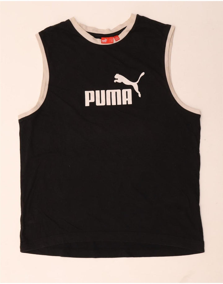 Męska kamizelka Puma z grafiką, 2XL, czarna, bawełniana z blokami kolorów