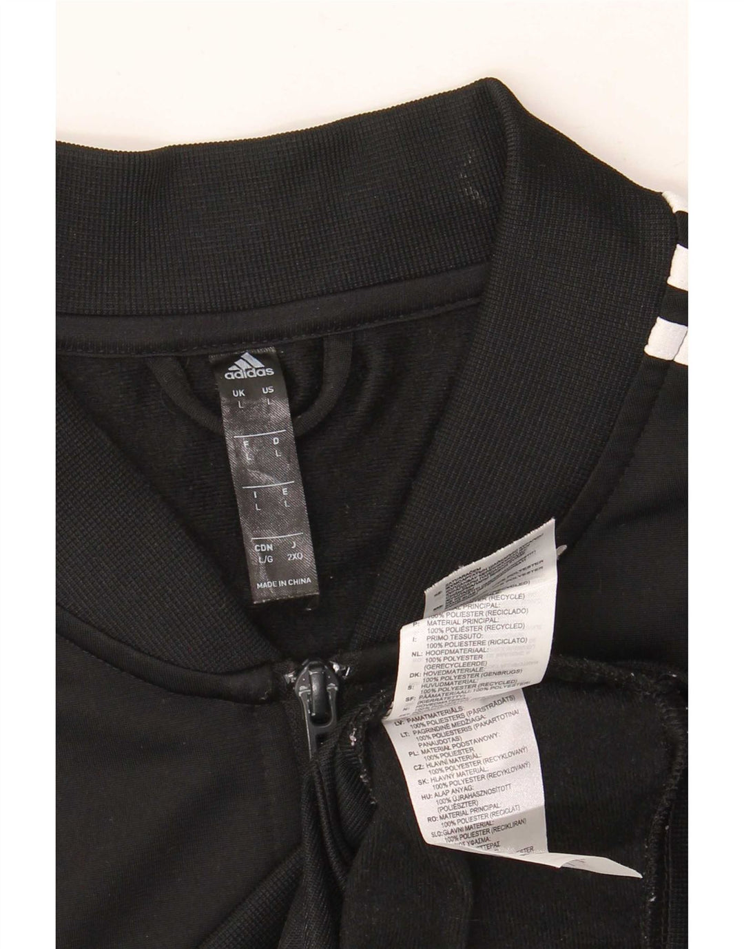 Adidas Męska bluza dresowa, duża, czarna, poliestrowa