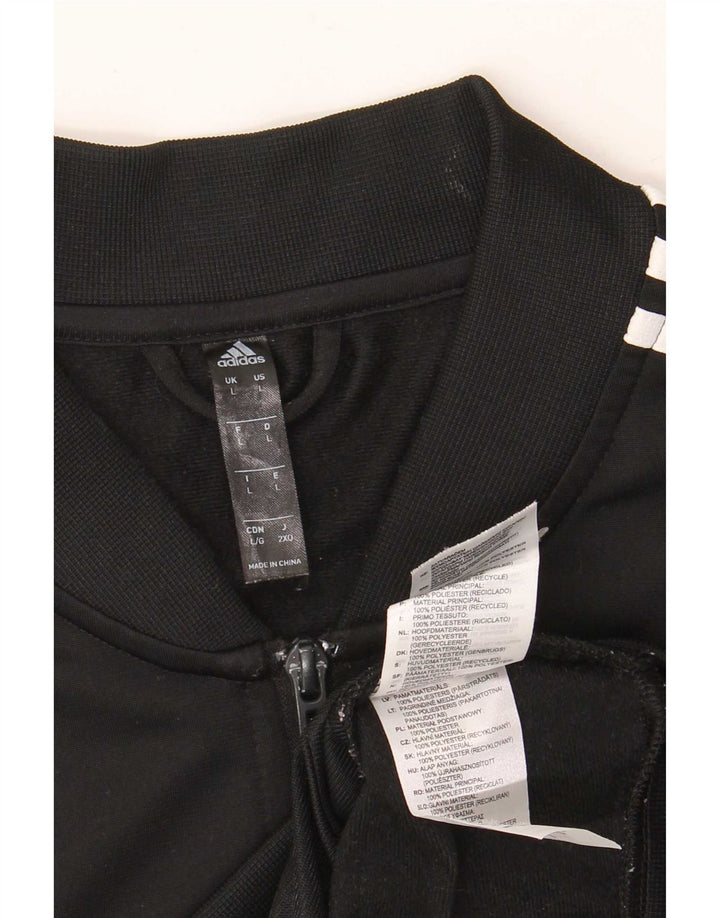 Adidas Męska bluza dresowa, duża, czarna, poliestrowa