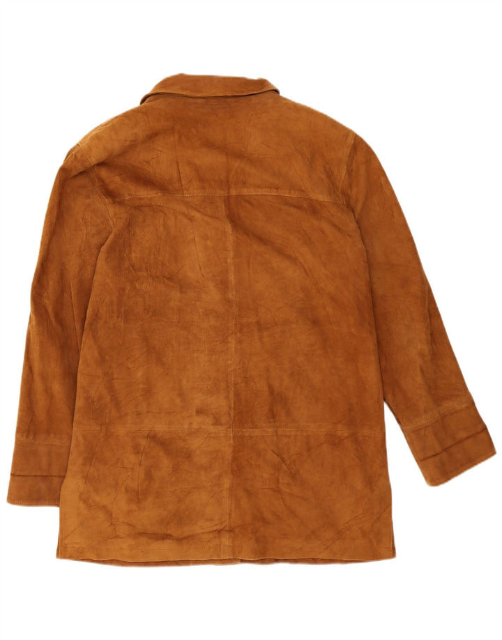 Damska kurtka zamszowa Dibi IT 46, duża brązowa skóra