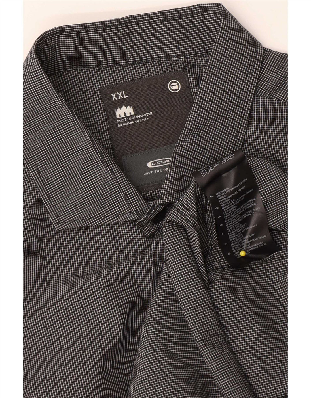G-Star Mens Shirt 2XL Grey Gingham Cotton