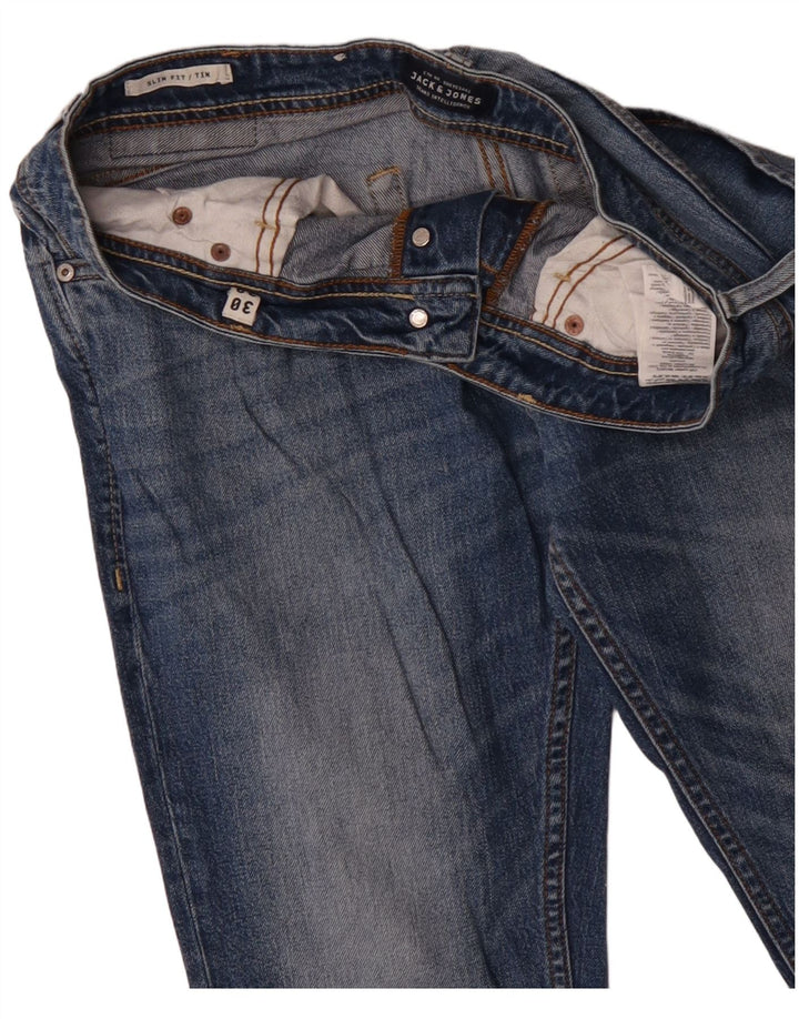 Męskie jeansy Jack & Jones Tim Slim W30 L30 Niebieskie bawełniane