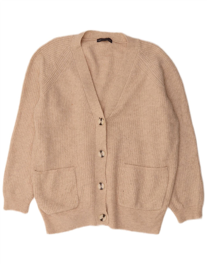 Marks & Spencer Damski sweter oversize UK 16, duży, beżowy, akrylowy